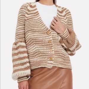 Ulla Johnson Jelena Striped Alpaca Blend Cardigan